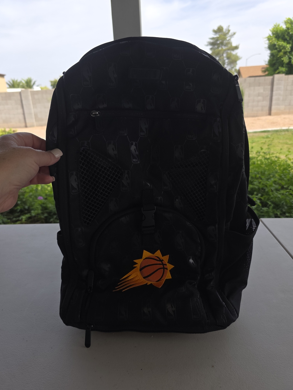 NBA Black Backpack with Orange Phoenix Suns Logo